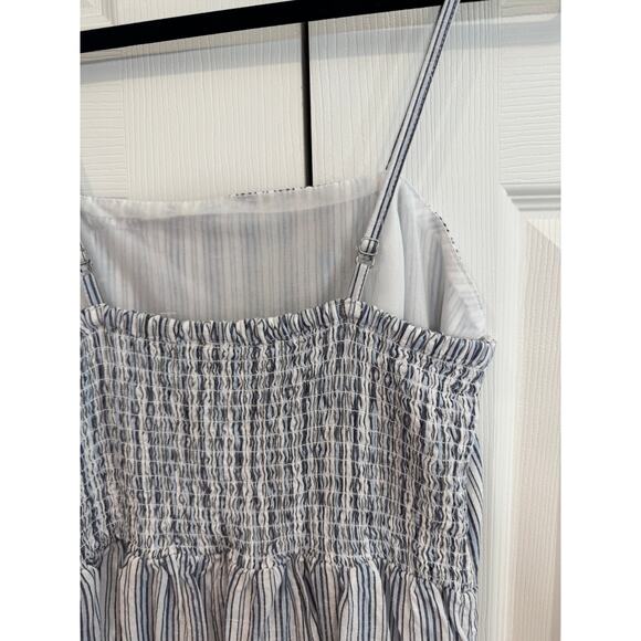 JAPNA Blue & White Striped Wide-Leg Cottage Jumpsuit Size M - Picture 6 of 8